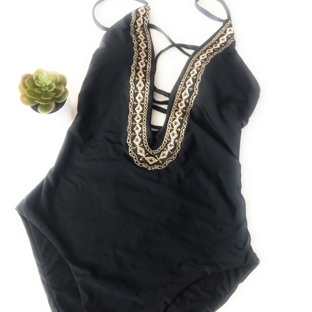 Ella Moss one-piece black bathing suit